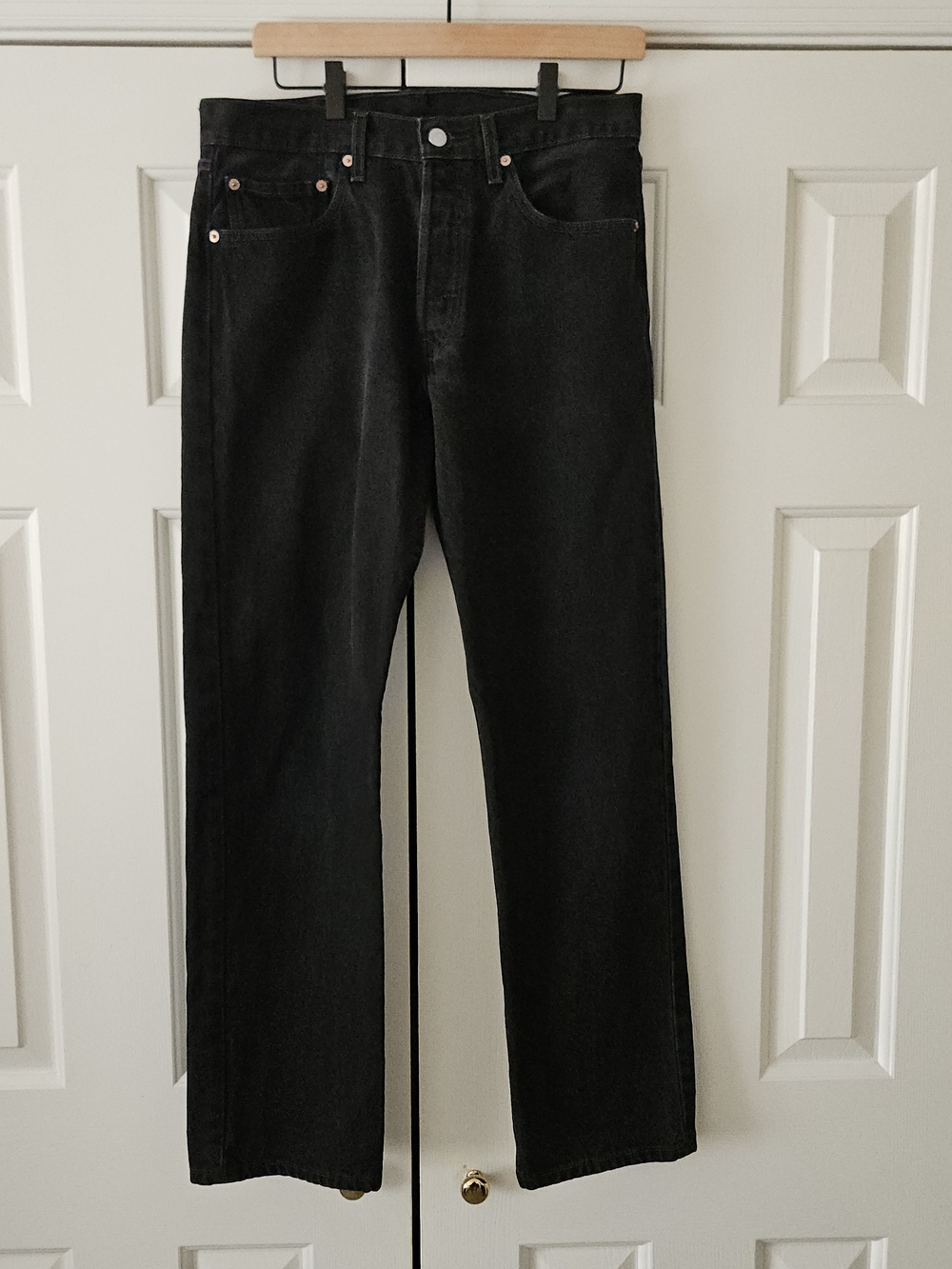 Vintage 2003 Mens Levi's 501 Black Button Fly Denim Jeans